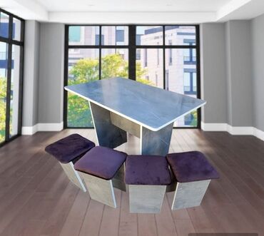 Кухонные столы и стулья: Кухонный стол и стул, Новый, Платная доставка, цвет - Бежевый — 10