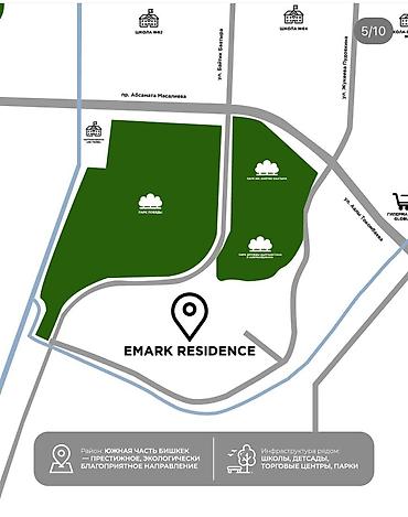 emark residence: 2 комнаты, 76 м², Южная Магистраль Элитка, 6 этаж, ПСО (под самоотделку) — 3