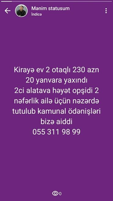 8 mkr ucuz kiraye evler: 40 kv. m, 2 otaqlı