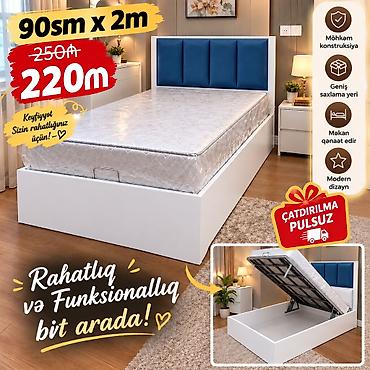 Ölçü: 90 sm x 2 m tək nəfərlik çarpayı və döşək seti. Xüsusiyyətlər