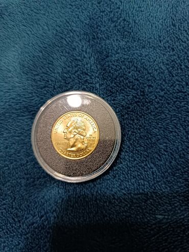 золотые монеты: Продам позолоченную монету 25 центов США, штат Огайо. Чистое золото