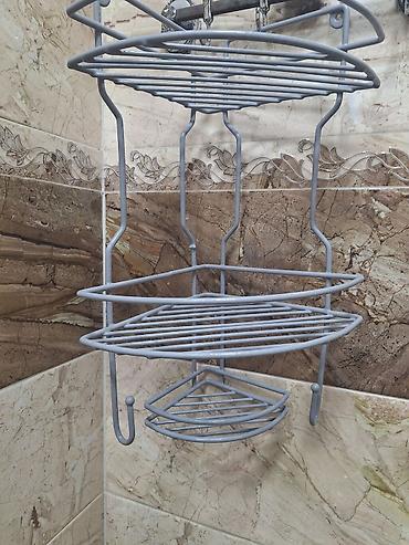 hamam ucun aksessuarlar: Metaldan künc duş rəfi - Material: davamlı metal (toz boya örtüklü) - — 2