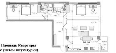 brk group: 3 комнаты, 97 м², Элитка, 12 этаж, Дизайнерский ремонт — 3