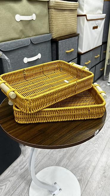 стол плетенный: Плетёные подносы из ротанга/искусственной лозы, набор из 2 штук. - — 3