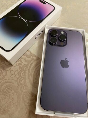 kyrgyzstan iphone 14 pro max fiyatı: IPhone 14 Pro Max, Колдонулган, 256 ГБ, Deep Purple, Заряддоочу түзүлүш, Коргоочу айнек, Куту, 92 %