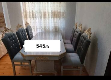 Masa və oturacaq dəstləri: Qonaq otağı üçün, Yeni, Açılmayan, Dördbucaq masa, 6 stul -da lalafo.az — 4 Masa və oturacaq dəstləri: Qonaq otağı üçün, Yeni, Açılmayan, Dördbucaq masa, 6 stul — 4