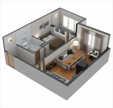 обмен квартиру на дом: Строится, Элитка, 1 комната, 46 м²