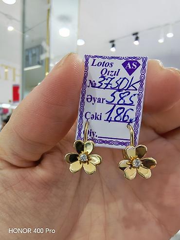 sırğa gulu: Sırğa, Sarı qızıl, 585 Əyar, 186 g — 3