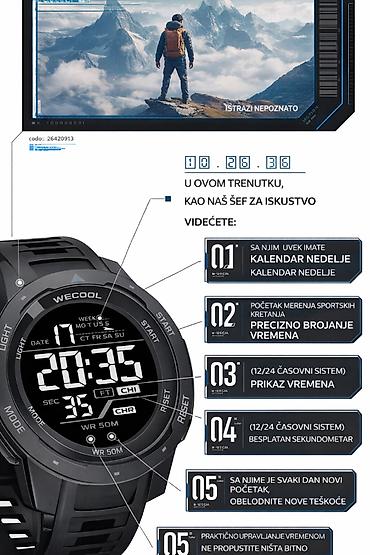 Ručni satovi: Nov ručni sat. Prečnik kućišta je 4,6 cm, širina kajša je 2,2 cm — 2