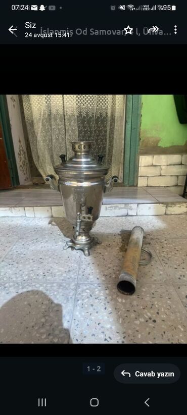 işlenmiş samavar: İşlənmiş Od Samovar, 3 l, Ödənişli çatdırılma