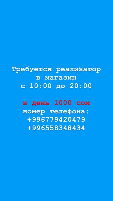 интернет ролтер: Требуется реализатор в магазин 
нижний джал 23