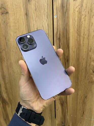 куплю телефоны: IPhone 14 Pro Max, Колдонулган, 128 ГБ, Deep Purple, Заряддоочу түзүлүш, Коргоочу айнек, Кабель, 100 %