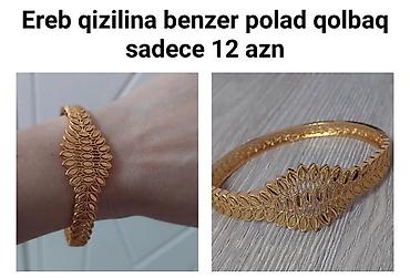 Bijuteriya dəstləri: Zərgərlik aksesuarları seçimi - Xupinq qolbaq: Rus qızılına bənzəyən — 26