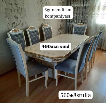 Masa və oturacaq dəstləri: Qonaq otağı üçün, Yeni, Açılmayan, Oval masa, 6 stul -da lalafo.az — 11 Masa və oturacaq dəstləri: Qonaq otağı üçün, Yeni, Açılmayan, Oval masa, 6 stul — 11