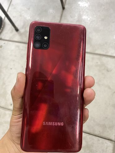 samsung galaxy a22: Samsung A51, Колдонулган, 128 ГБ, түсү - Кызыл, 2 SIM