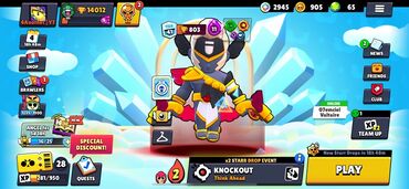 Xbox One: Brawl Stars mobil oyununun əsas ekranı, oyunçunun profilini və mövcud