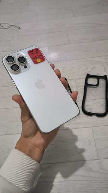 Apple iPhone: IPhone 15 Pro Max, Б/у, 256 ГБ, Серебристый, Зарядное устройство, 85 % — 1