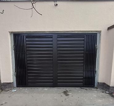 Откатные ворота: Металлические ворота с горизонтальными ламелями и вертикальными — 20