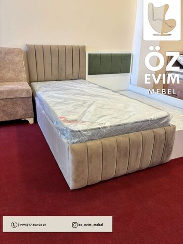 железная кровать: Новый, Односпальная кровать, Без подьемного механизма, С матрасом, Азербайджан