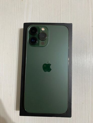 Apple iPhone: IPhone 13 Pro Max, Б/у, 256 ГБ, Alpine Green, Чехол, Кабель, Коробка, 87 %