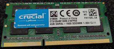 Оперативная память (RAM): Оперативная память, Б/у, Samsung, 4 ГБ, DDR3, 1600 МГц, Для ноутбука — 12