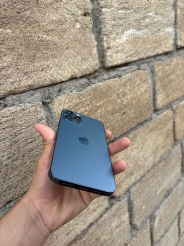 IPhone 12 Pro Max, 128 GB, Blue Titanium, Barmaq izi, Face ID, Zəmanət