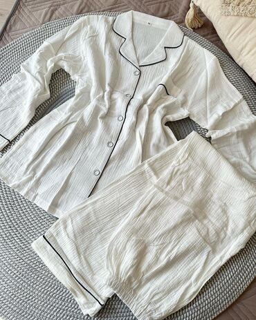 Пижамы: Пижама, Муслин, Китай, На пуговицах, 2XL, M, L — 7