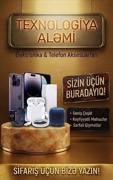 Texnologiya Aləmi – Elektronika və Telefon Aksesuarları - Geniş lalafo.az -da Texnologiya Aləmi – Elektronika və Telefon Aksesuarları - Geniş
