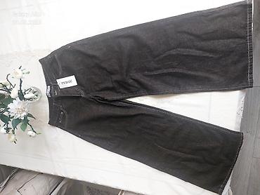 cinsler: Geniş kəsimli cins şalvar - Rəng: tünd denim (qara-tonlu) - Kəsim — 1
