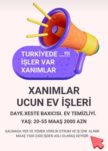 Taksi, logistika, çatdırılma: Türkiyədə dayəlik, xəstə baxıcılığı və ev təmizliyi sahəsində ev
