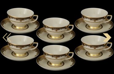 Nahar dəstləri və servizlər: Nahar dəsti, rəng - Qızılı, Farfor, 12 nəfərlik, Almaniya — 7