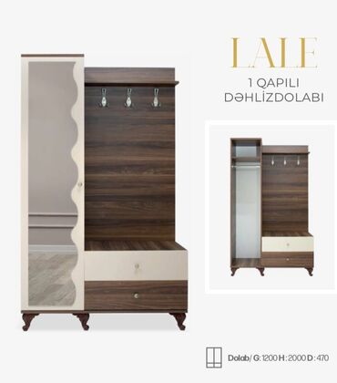 Dolablar: Yeni, Açılan, 1 qapı Düz dolab, Dəhliz dolabı, Türkiyə