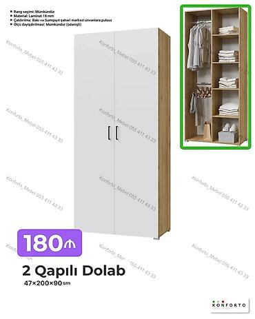 Mebel: 2 qapılı paltar dolabı – 47×200×90 sm - Material: 18 mm laminat - — 1