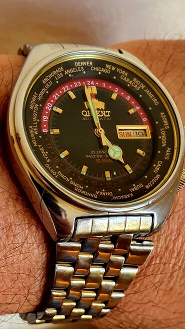 "Orient World Time" Oriqinal Yapon saatı. Avtopodzavod mexanizmlə