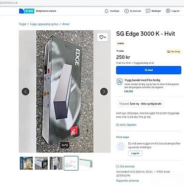 Rasveta: SG Edge zidna LED lampa – 3000K, bela - Model/serija: SG Armaturen — 1