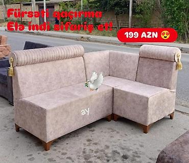 mətbəxt divanı: Künc divan, Yeni, Açılmayan, Vеlur parça — 1