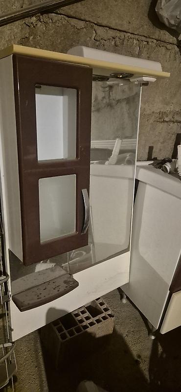tavan taxta: Vanna otağı üçün lavabo dəsti - Lavabolu tualet masası: keramik üst — 4