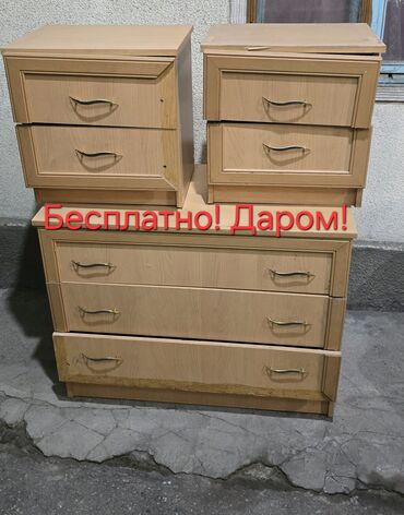 стандартные размеры прикроватных тумбочек в спальню: Комод для одежды, Б/у, Без зеркала, ЛДСП, цвет - Коричневый, Самовывоз