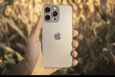 Apple iPhone: IPhone 15 Pro, 256 GB, Natural Titanium, Simsiz şarj, Face ID, Sənədlərlə