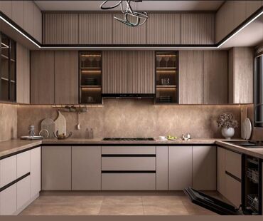 Sifarişlə mətbəx mebeli: Sifarişlə mətbəx dəsti, Özü çəkən petlələr, Mat laminat, Kredit var, Pulsuz çatdırılma, Rayonlara çatdırılma — 4