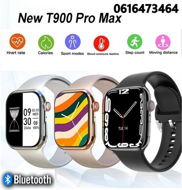 police sat: T900 Pro Max L Bluetooth Smartwatch Series 8 Boja sata: Crna, bela
