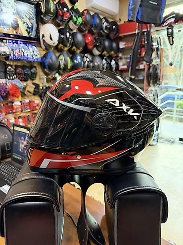 velo kaska: AXX tam üzlü motosiklet dəbilqəsi - Tip: Full-face (vizorlu) — 3