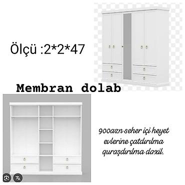 balaca şkaf: Yeni, 6 qapı, Güzgülü, Ağ, Açılan, Düz dolab — 1