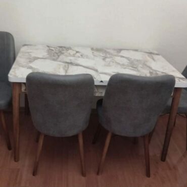 Masa və oturacaq dəstləri: Mətbəx üçün, Yeni, Açılan, Dördbucaq masa, 4 stul — 13