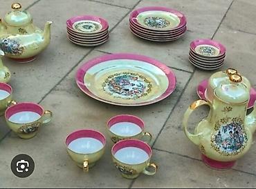 caşka dəsti: Çay dəsti, rəng - Çəhrayı, Farfor, 6 nəfərlik — 1