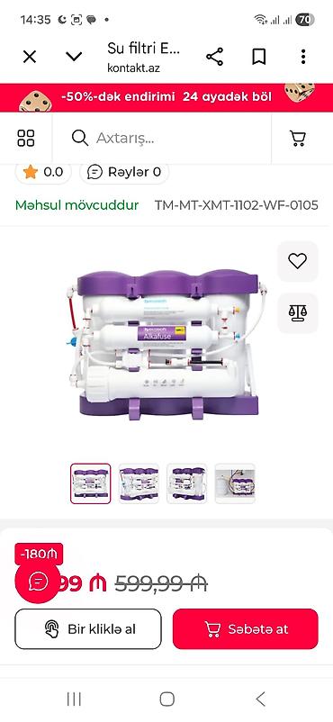 ventilyator su ile: Məhsul: Mətbəx üçün tərs osmos (Reverse Osmosis) su təmizləmə sistemi — 6