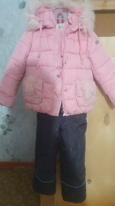 детские зимние костюмы: Комплект, цвет - Розовый, Б/у