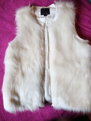 zenska jakna koza i krzno: XL (EU 42), Veštačko krzno, bоја - Bela