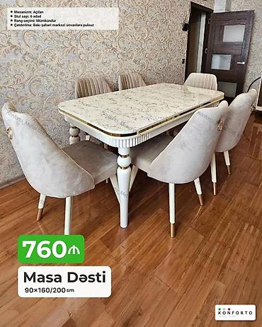 Masa Dəsti – 90×160/200 sm - Mexanizm: açılan (uzadıla bilən masa) -