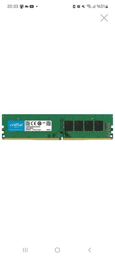 komputer şəkilləri: Crucial DDR4 UDIMM RAM modul - Brend: Crucial - Növ: DDR4 UDIMM